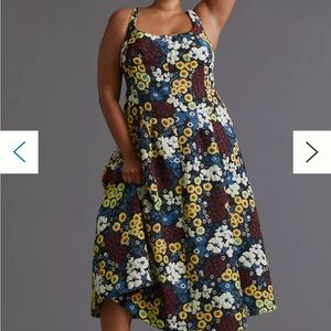Anthropologie Multicolor Floral Midi Dress